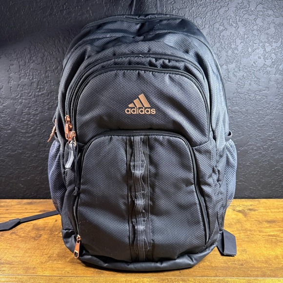 Adidas Prime Backpack Black Rose Gold LoadSpring Straps Laptop Bag - Picture 1 of 4